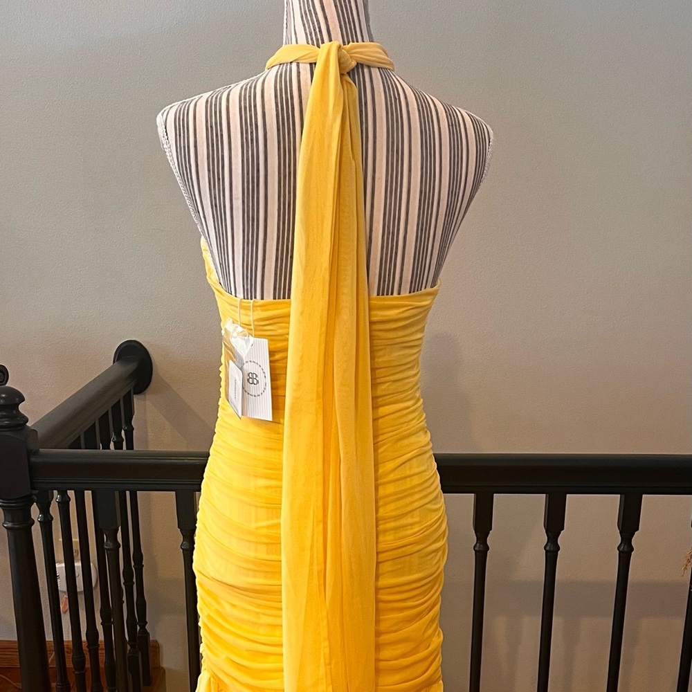 Chic Strapless Yellow Dress - Picture 8 of 12